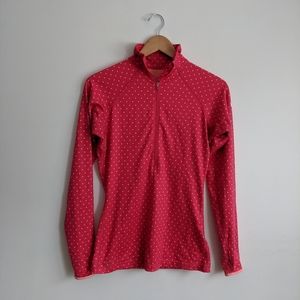 Nike Pro Orange/Peach Polka Dot Workout Top Size Small